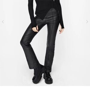 Disturbia Black Flare Leather Pants